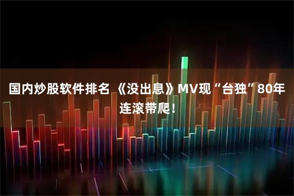 国内炒股软件排名 《没出息》MV现“台独”80年连滚带爬！